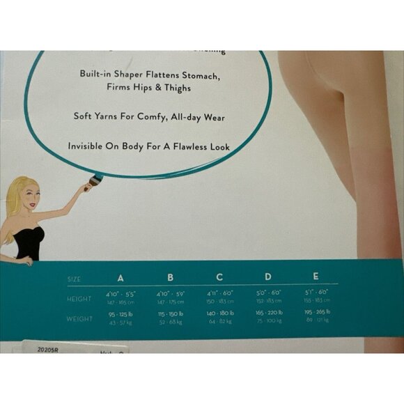 Spanx Size E Black Graduated Compression Sheers 8-15 mmHg 20205R New - Picture 4 of 4